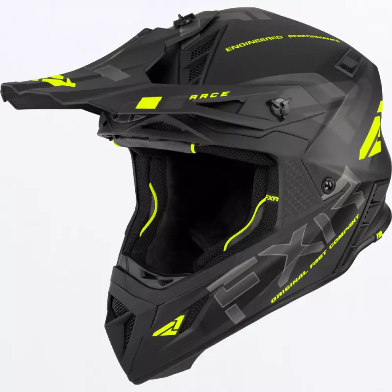 FXR Helium Race Div Helmet W/Auto Buckle 23, black/hivis
