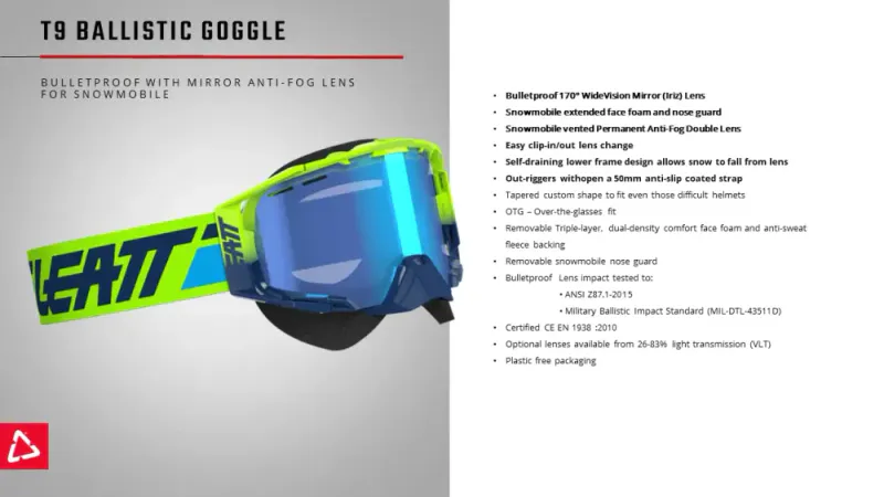 Tobe T9 Ballistic Goggle, form (arctic vision walnut 51%)