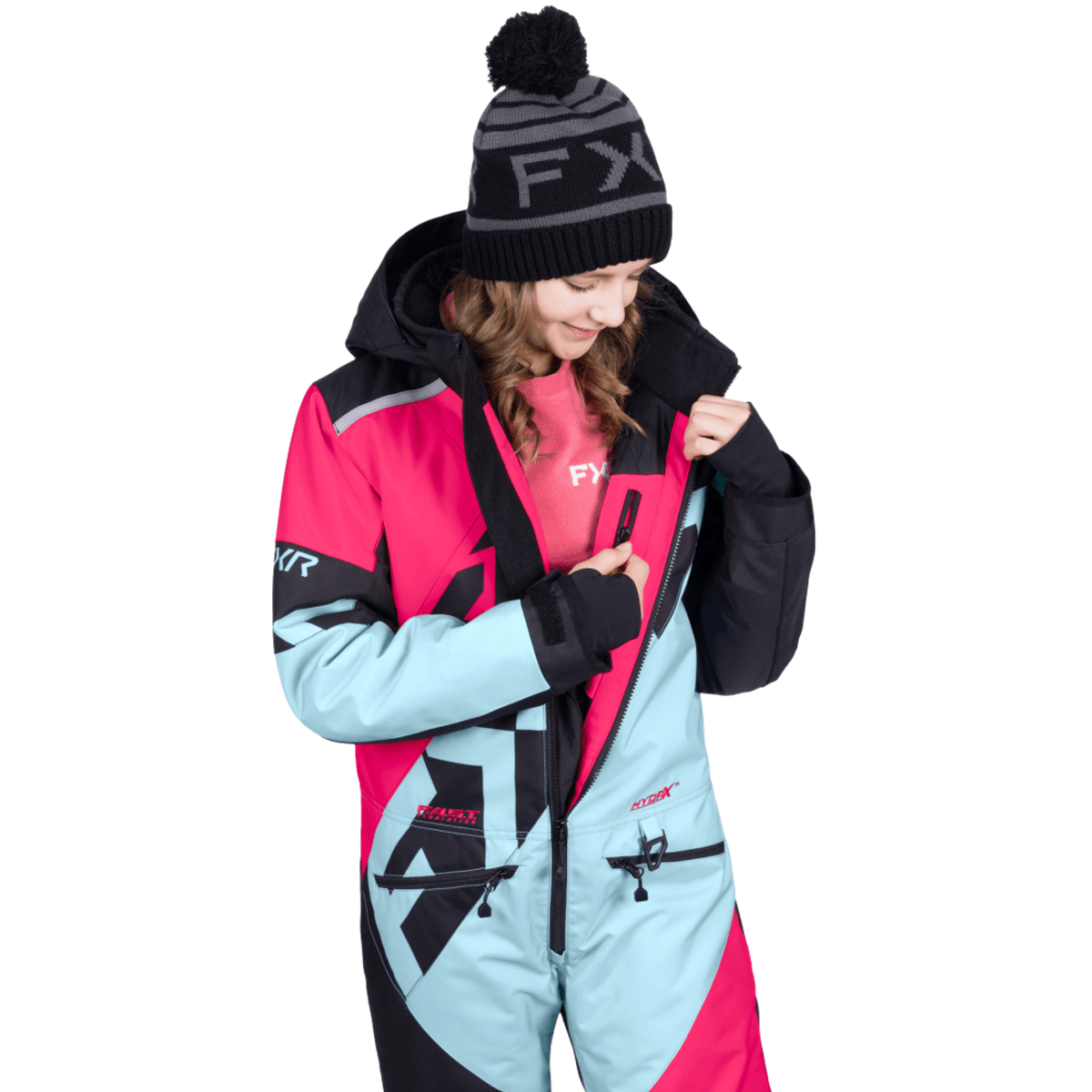 FXR Yth Cold Cross CX Monosuit 26, maui blue/razz