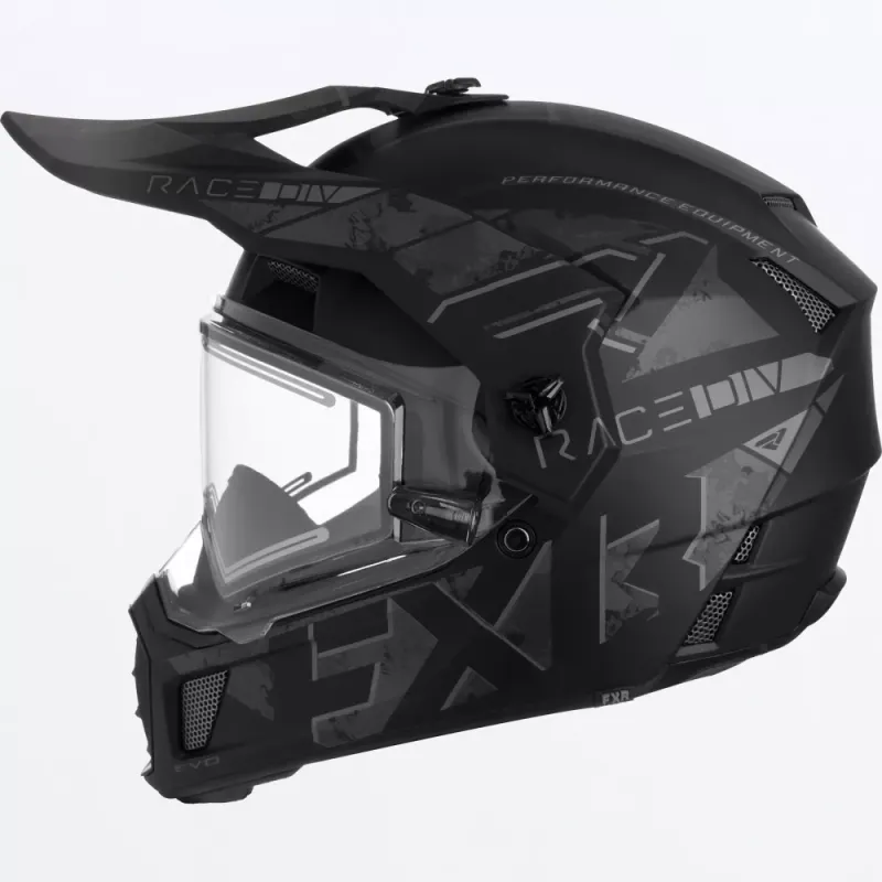 FXR Clutch X Evo Helmet W/ E Shield 23, stealth black