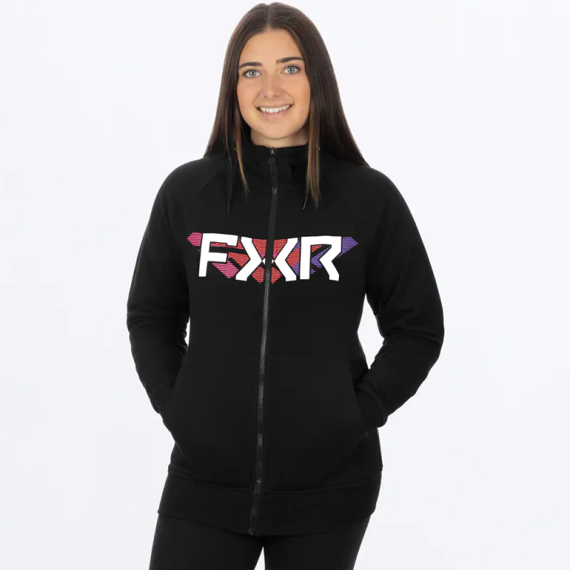 FXR Unisex Split Hoodie, black/neon fusion