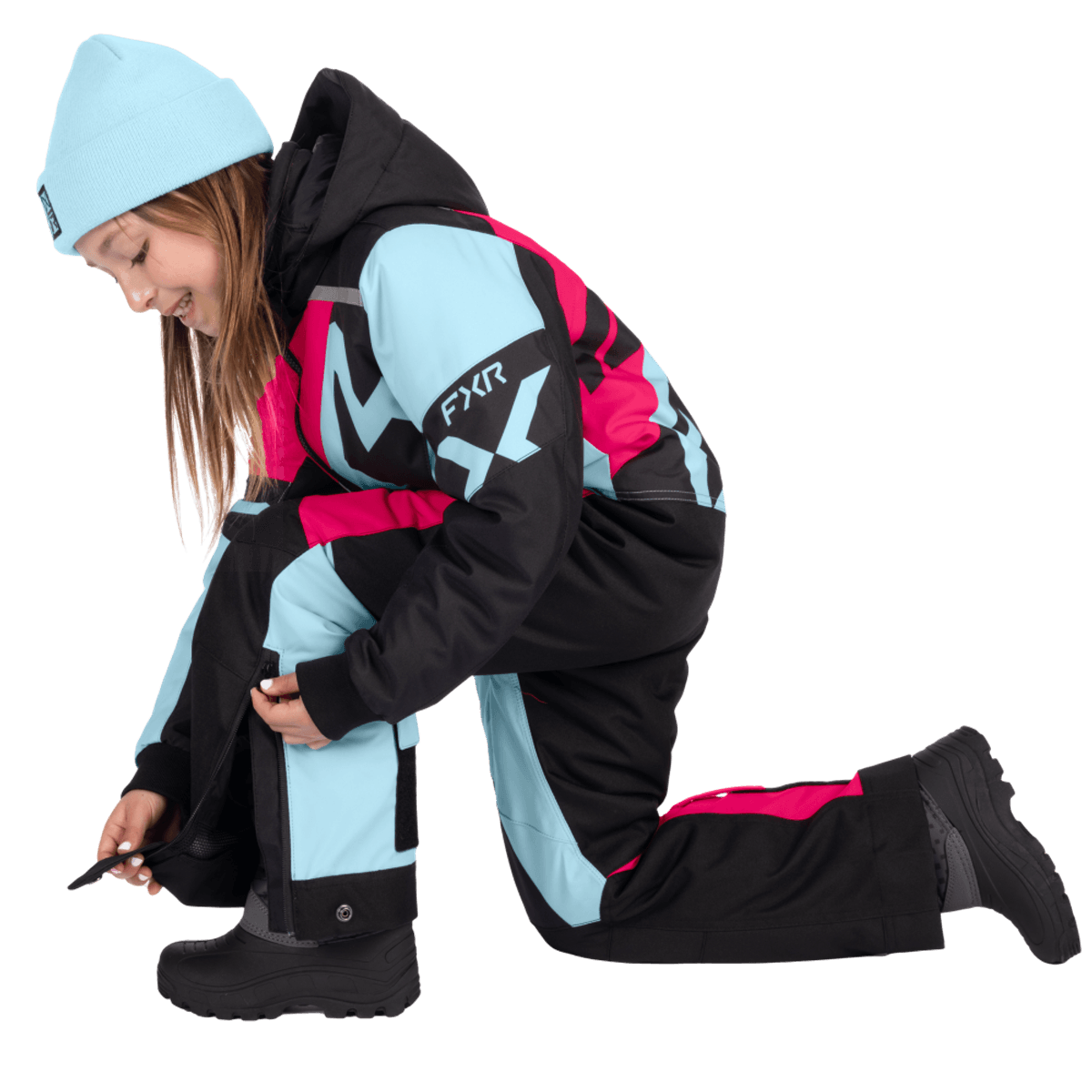 FXR Ch Cold Cross CX Monosuit 26, maui blue/razz