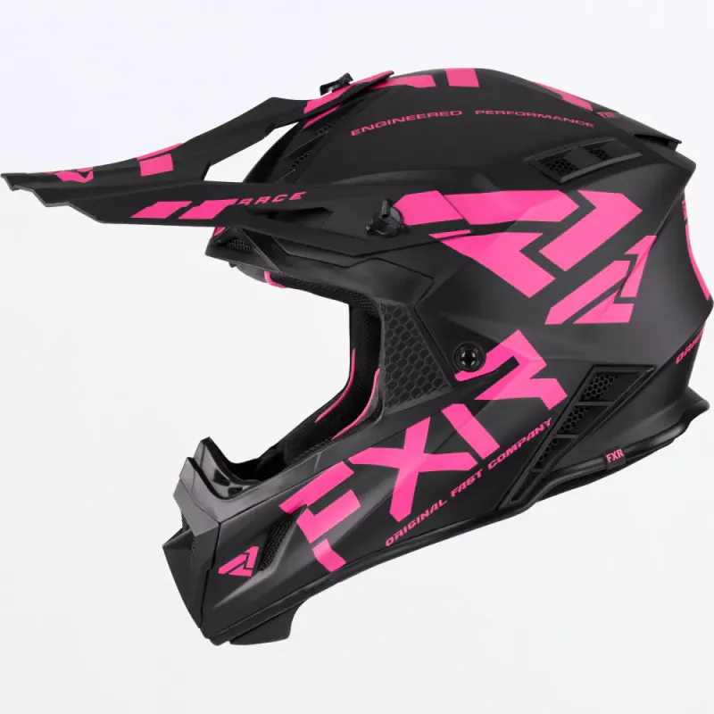 FXR Helium Race Div Helmet W/Auto Buckle 23, black/el pink