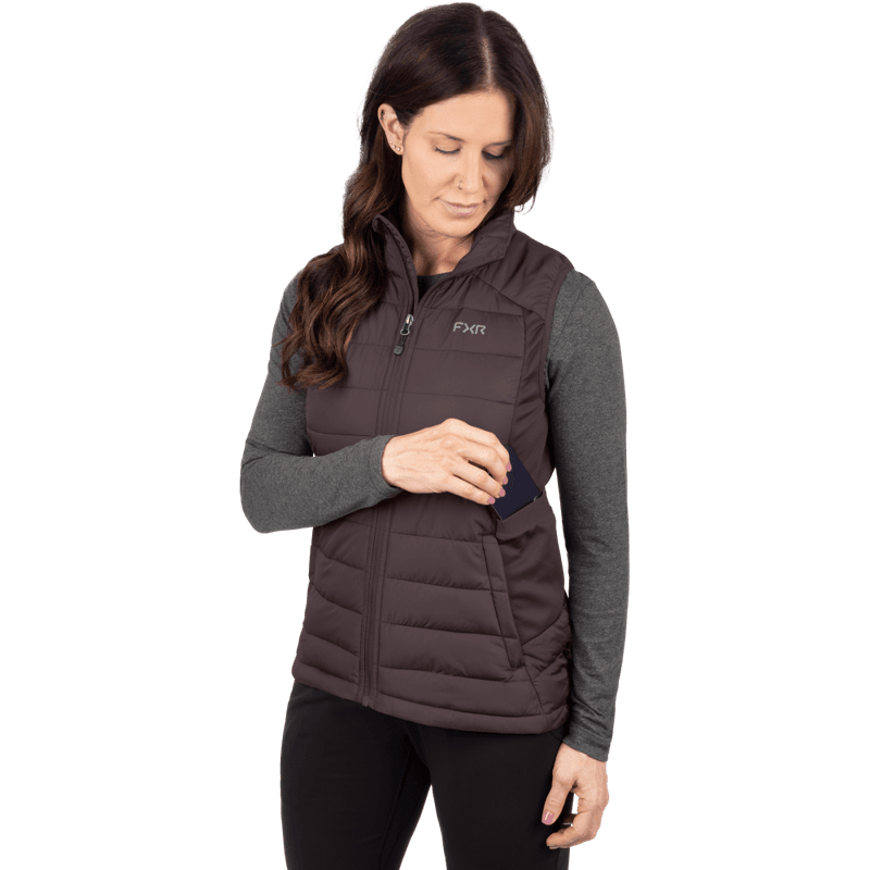 FXR W Phoenix Quilted Vest 26, raisin