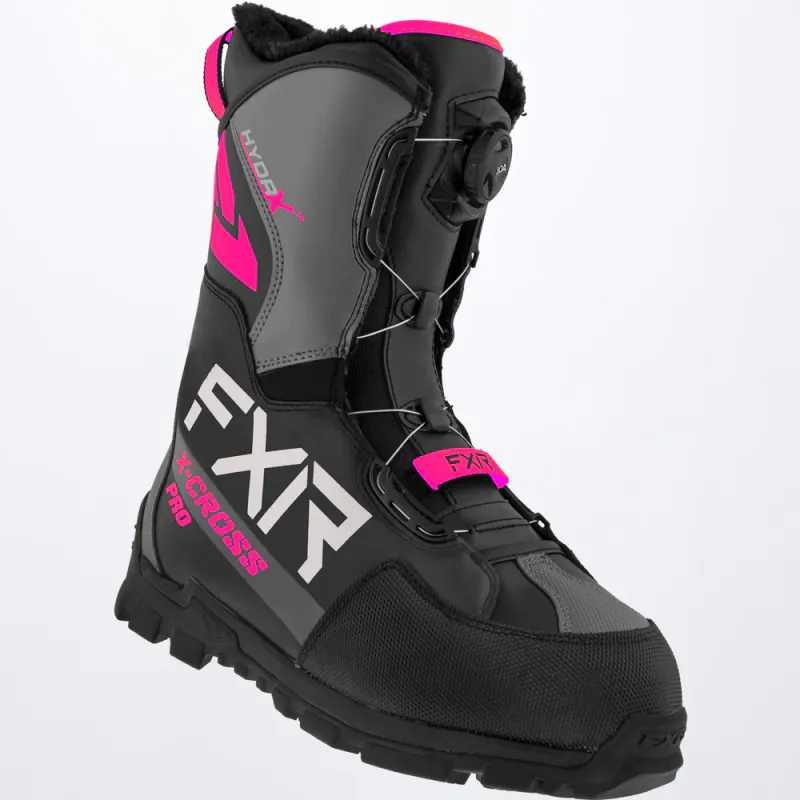 FXR X-Cross Pro BOA Boot, black/fuchsia