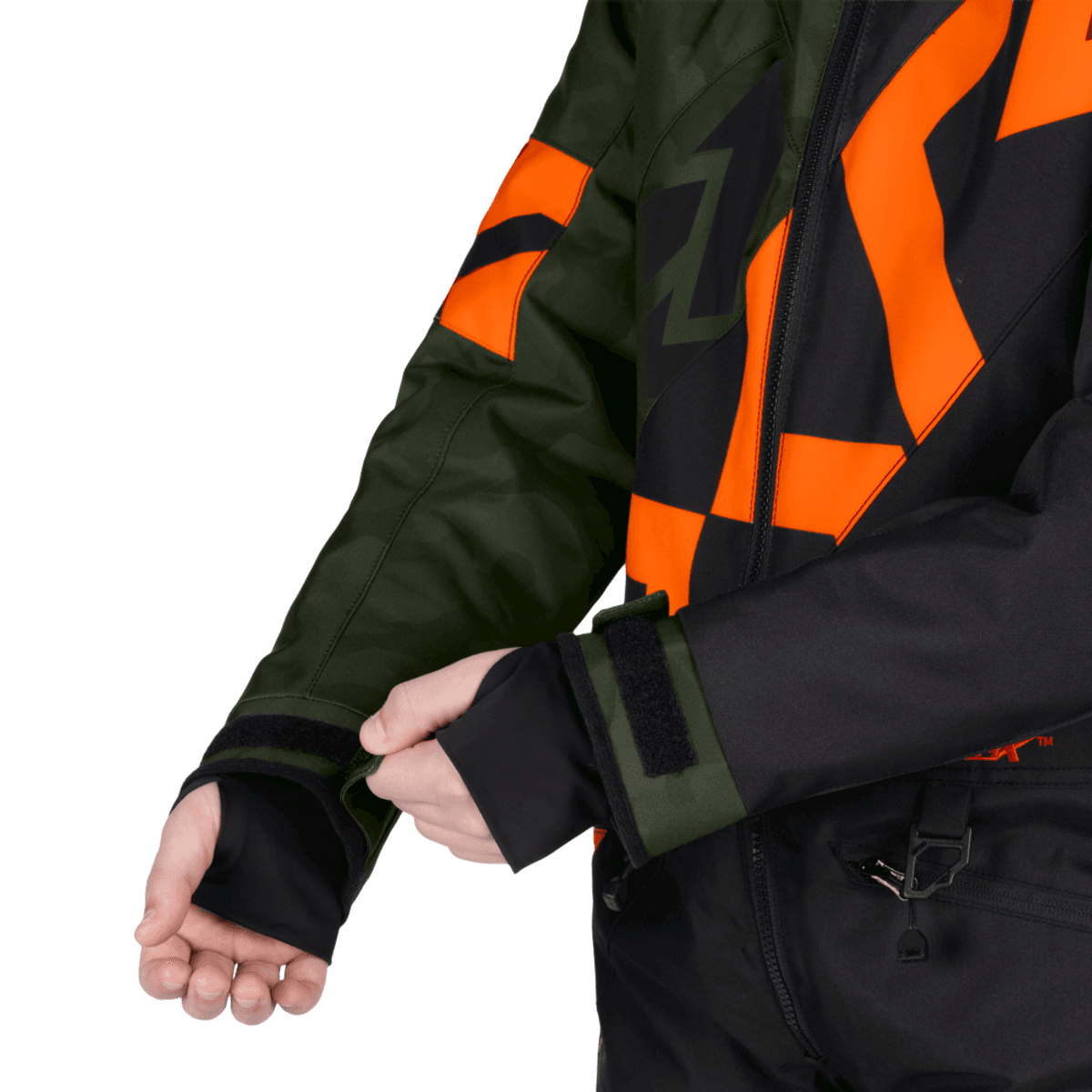 FXR Yth Cold Cross CX Monosuit 26, army camo/orange