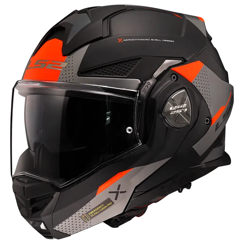 LS2 FF901 Advant X Oblivion Åpningshjelm, matt svart/rød