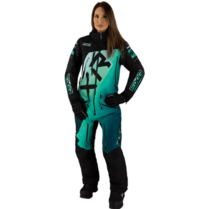 FXR W CX F.A.S.T Ins Monosuit 23, black/mint fade